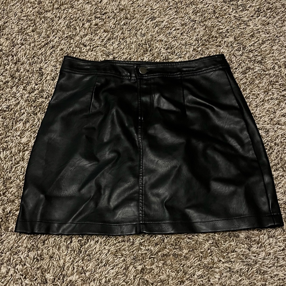 Jack by BB Dakota Black Leather Skirt